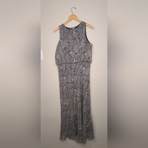 August Silk Black and Pink Floral Dress